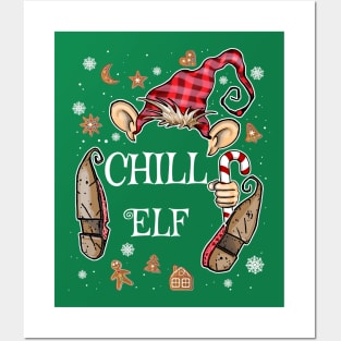 Cute Chill Elf Christmas Costume Posters and Art